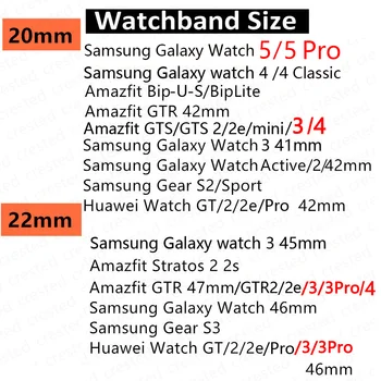 Каишка За Samsung Galaxy Watch 4 3 classic 5 Pro active 2/Gear S3 Найлон контур correa Гривна Huawei watch GT 2 3 каишка 22 мм 20 мм 5